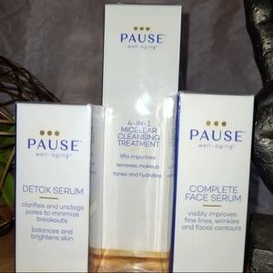 PAUSE Well Aging Skin Care Set: Detox Serum, Micellar Cleanser & Complete Serum